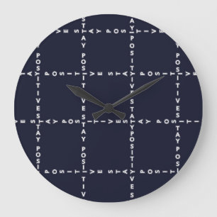 Trendy "Positive" Muster, Gitter Karo. Große Wanduhr