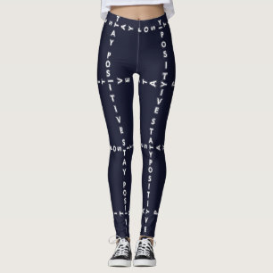 Trendy "Positive" Muster, Gitter Karo. Leggings