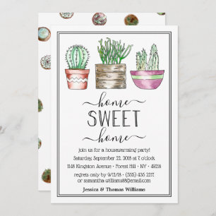 Trendy Potted Pflanze Housewärming Party Einladung