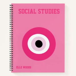 Trendy Preppy Pink School Betreff Notizbuch