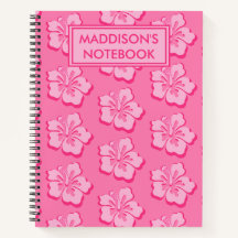 Trendy Preppy Tropical Floral School Subject 