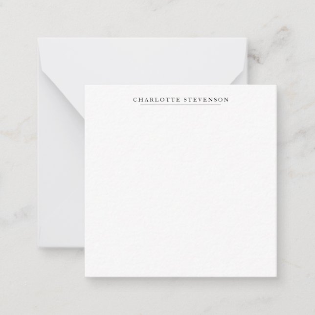 Trendy Professional Plain Simple Minimalist Name Mitteilungskarte (Vorderseite)