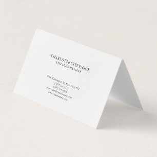Trendy Professionell Weiß Schlicht Minimalistisch Visitenkarten