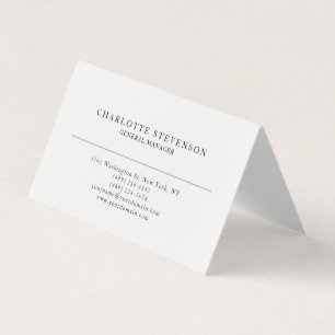 Trendy Professionell Weiße Schlichte Minimalistisc Visitenkarten