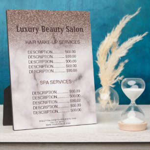 Trendy Purple Glittery Hair SPA Salon Price Menu Fotoplatte