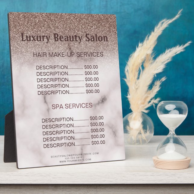 Trendy Purple Glittery Hair SPA Salon Price Menu Fotoplatte (Seite)