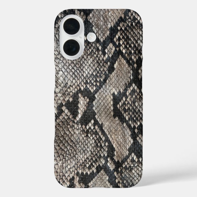 Trendy Python Snake Skin - Rich Elegant Fashion iPhone 16 Hülle (Rückseite)