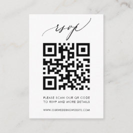 Trendy QR Code Elegante Calligraphy Wedding RSVP Begleitkarte