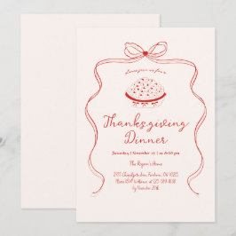 Trendy Quirky Hand Drawn Wavy Pie Erntedank Einladung