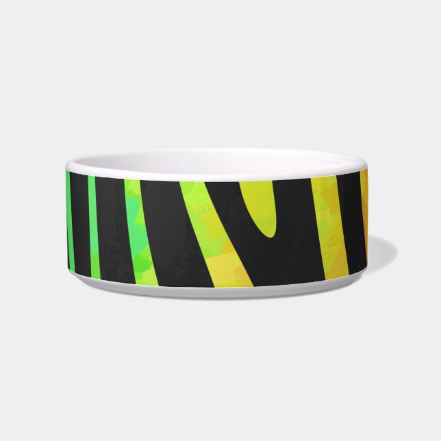 Trendy Rainbow and Black Zebra Animal Print on ele Napf (Rechts)