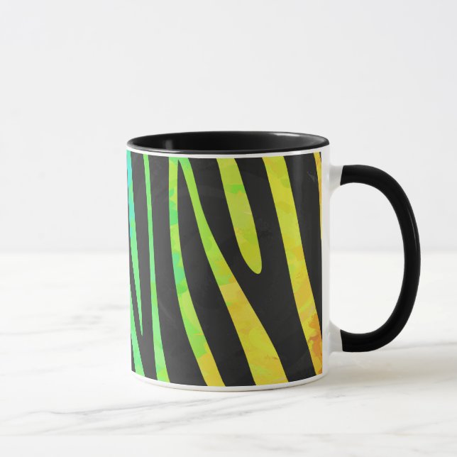 Trendy Rainbow and Black Zebra Animal Print on ele Tasse (Rechts)