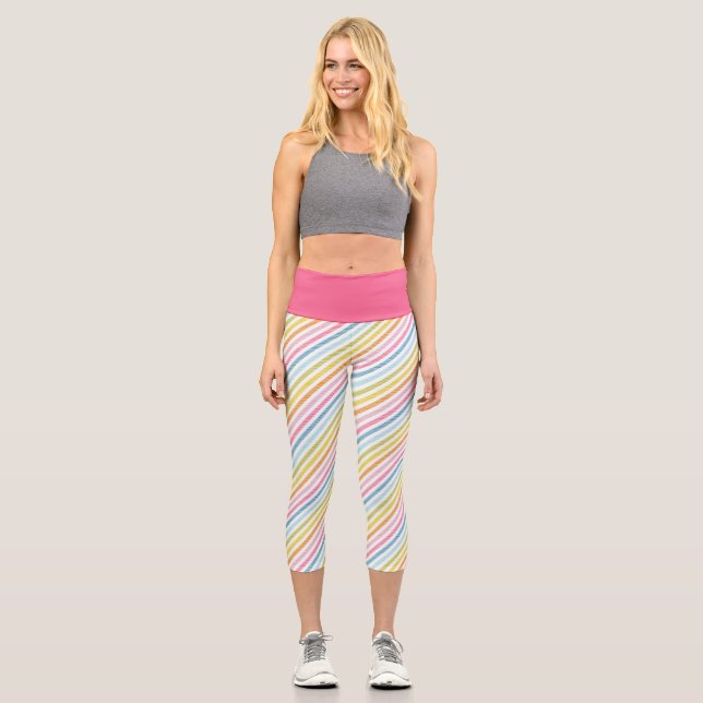 Trendy Rainbow Cfarbred Capri Leggings (Vorderseite)