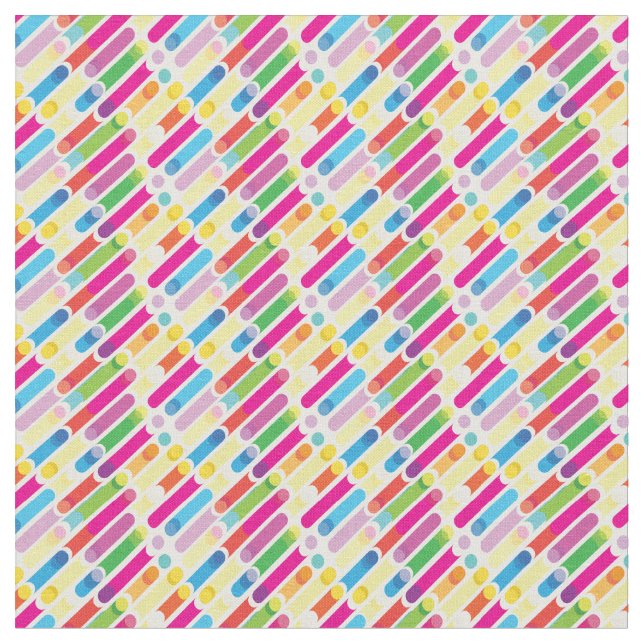 Trendy Rainbow Diagonal Lines Pattern Pop Art Stoff (Nahaufnahme)