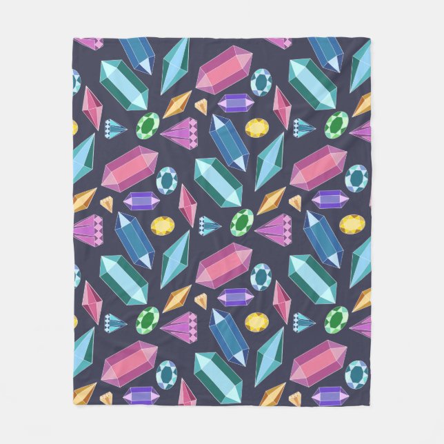 Trendy Rainbow Gems Pattern Fleecedecke (Vorderseite)
