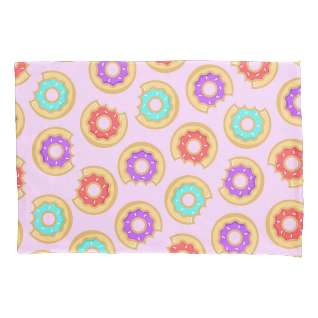 Trendy Rainbow Iced Donuts Pattern Kissenbezug (Vorderseite-Links)