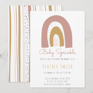Trendy Rainbow Theme Blush Senf Rosa Sprinkle Einladung