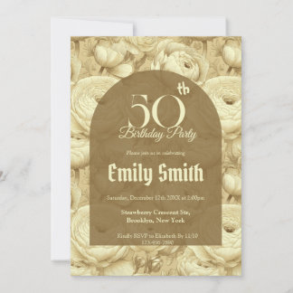 Trendy Ranunculus Luxury Nature-Inspired Parties Einladung