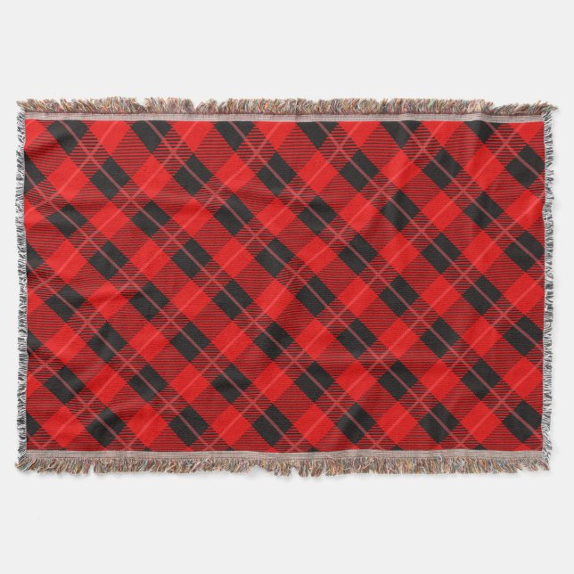 trendy Read & Black Christmas Kariert Pattern Decke (Vorderseite)
