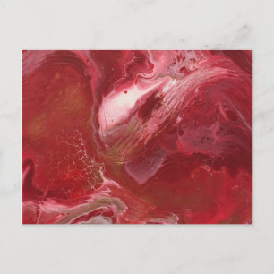 Trendy Red Abstract Design Postkarte