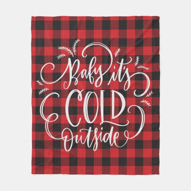Trendy Red Black Buffalo Karierter Weihnachtsfeier Fleecedecke (Vorderseite)