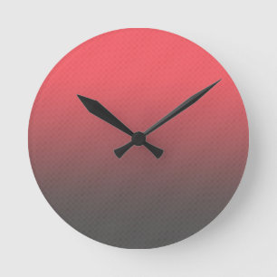 Trendy Red Black Gradient Runde Wanduhr