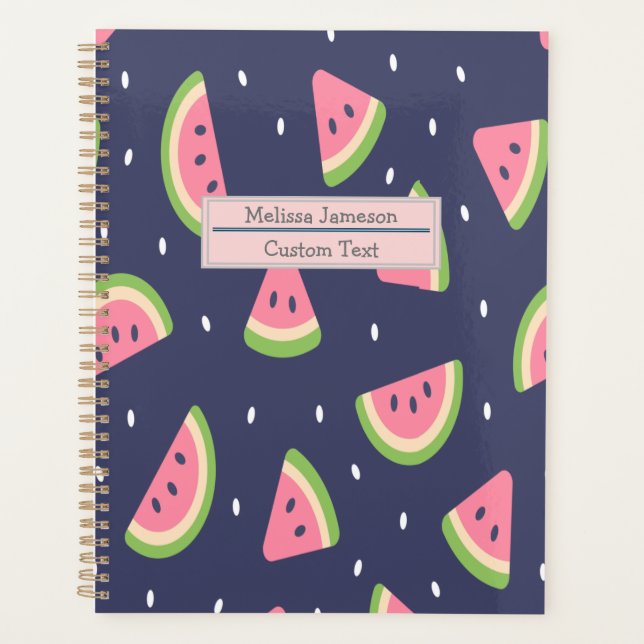 Trendy Red Green Pink Watermelon Muster Planer (Vorderseite)