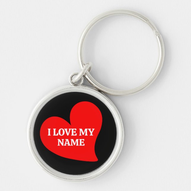 TRENDY RED HERART I LIEBE MEIN ROMANTISCHES TAL SCHLÜSSELANHÄNGER (Vorne)