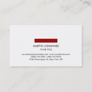 Trendy Red Line Schwarz-weiß Chic Business Card Visitenkarte