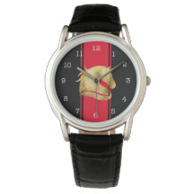 Trendy Red Racing Stripes Gold Pferd