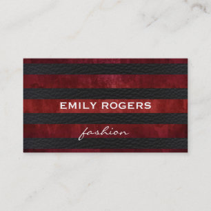 Trendy Red Vintag / Stilvolles Ledermuster Visitenkarte