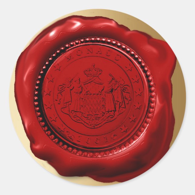 Trendy Red Wax Letter Siegel Runder Aufkleber (Vorderseite)