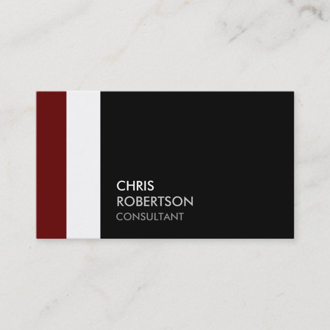 Trendy Red White Black Attractive Business Card Visitenkarte (Vorderseite)