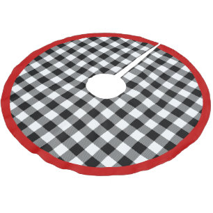 Trendy Red White Black Lumberjack Buffalo Kariert Polyester Weihnachtsbaumdecke