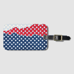 Trendy Red White & Blue Stars America Flag Muster Gepäckanhänger