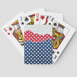 Trendy Red White & Blue Stars America Flag Muster Spielkarten