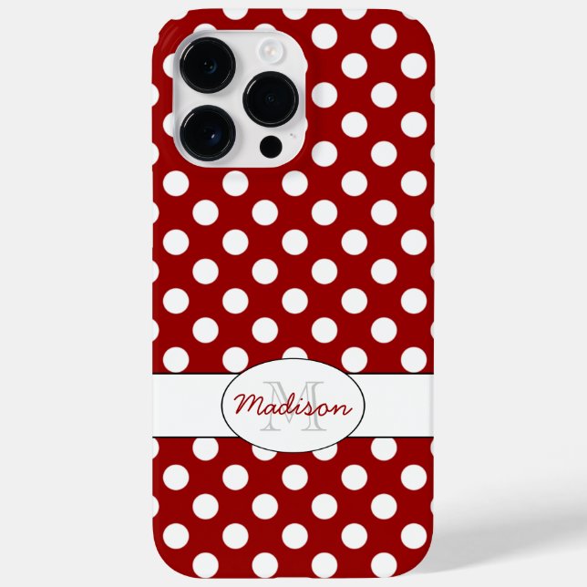 Trendy Red White Polka dots Monogram title_seo2 (Rückseite)