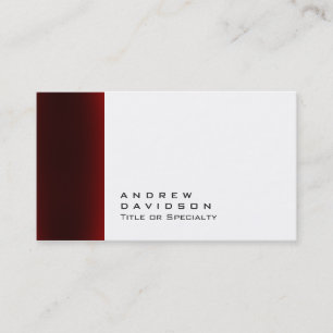 Trendy Red White Schlicht Stylish Business Card Visitenkarte