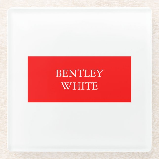 Trendy Red White Stilvoll Einfach Schlicht Ihren N Glasuntersetzer (Vorderseite)