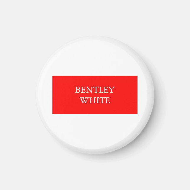 Trendy Red White Stilvoll Einfach Schlicht Ihren N Magnet (Vorne)