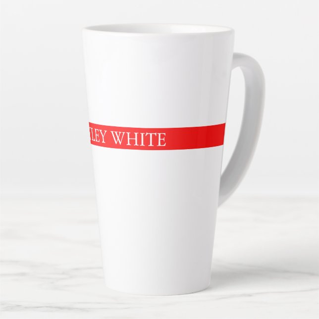 Trendy Red White Stilvoll Einfach Schlicht Ihren N Milchtasse (Rechte Ecke)