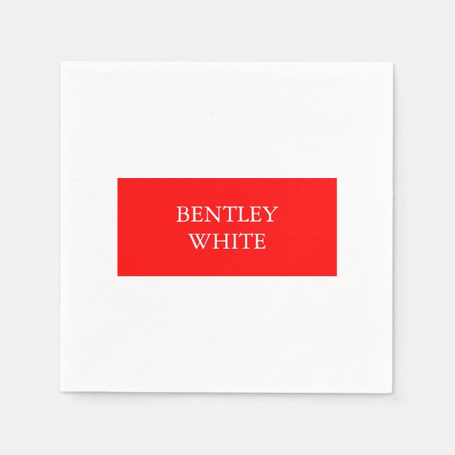 Trendy Red White Stilvoll Einfach Schlicht Ihren N Serviette (Vorderseite)