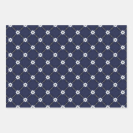Trendy Regal blue und Gold Luxury Geschenkpapier Set