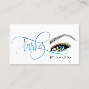Trendy Regenbogen Makeup artist lashes extension Visitenkarte