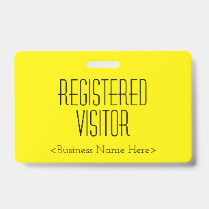 Trendy "REGISTERED VISITOR" Abzeichen Ausweis