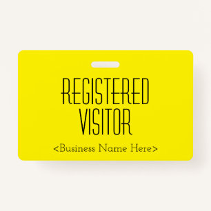 Trendy "REGISTERED VISITOR" Abzeichen Ausweis