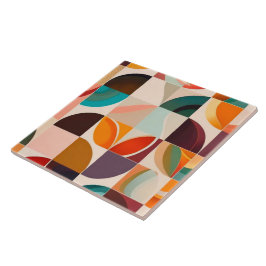 Trendy Retro Abstrakt Squares Collection Fliese