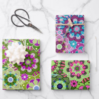 Trendy Retro Floral Pattern - farbenfroh