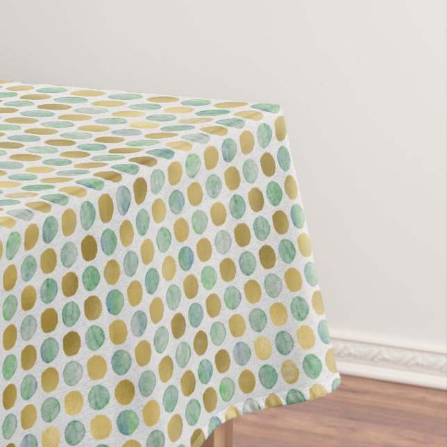 Trendy Retro Gold Aquamarin Dot Muster Tischdecke (Beispiel)