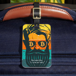 Trendy Retro Personalisierte Bitcoin Eyes Bartded  Gepäckanhänger