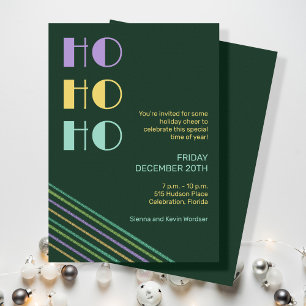 Trendy Retro-Stil HO-HO-HO-Linien Einladung